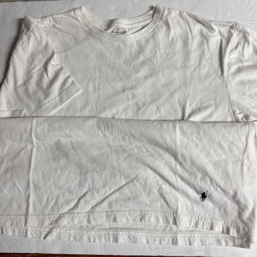 Polo Ralph Lauren Mens White Short Sleeve Crew Neck T-Shirt Navy Pony Logo XL